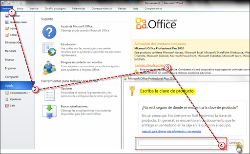 Pasos para activar Microsoft Office 2010