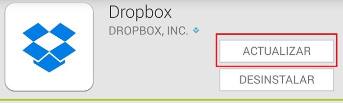 Pasos para actualizar Dropbox en Android e iOS