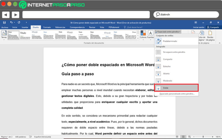 Poner Doble Espacio En Word 】guía Paso A Paso 2024 