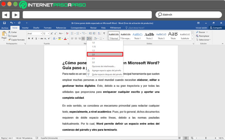 Poner Doble Espacio en Word 】Guía Paso a Paso 2021