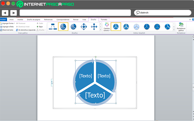 Steps to change the layout of a SmartArt graphic in Word