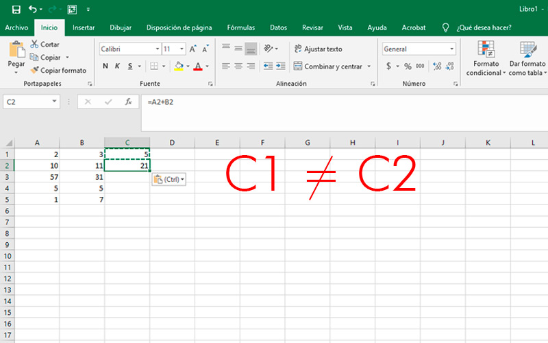 Pasos para copiar cualquier función de Excel en otra celda sin errores Tradicional