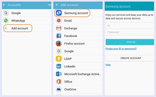 Pasos para crear una cuenta de Samsung en Android
