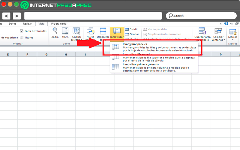 Steps to fix a column in a Microsoft Excel spreadsheet