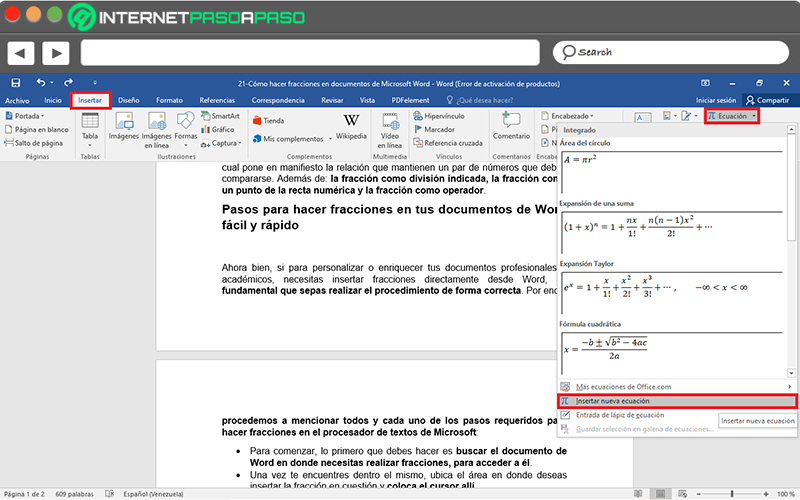 Steps to make fractions in your Word documents easy and fast