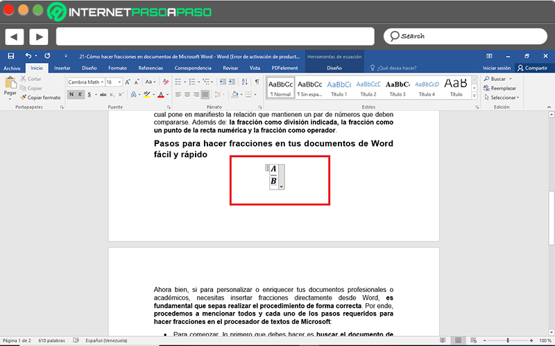 Steps to make fractions in your Word documents easy and fast