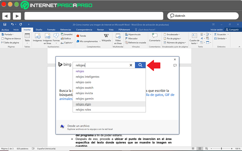 Steps to insert images from the Internet into Word documents