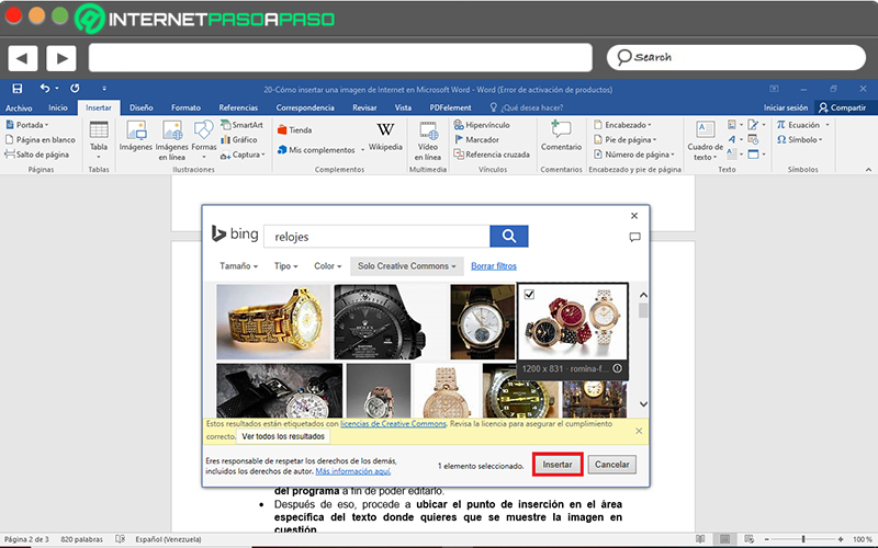 Steps to insert images from the Internet into Word documents