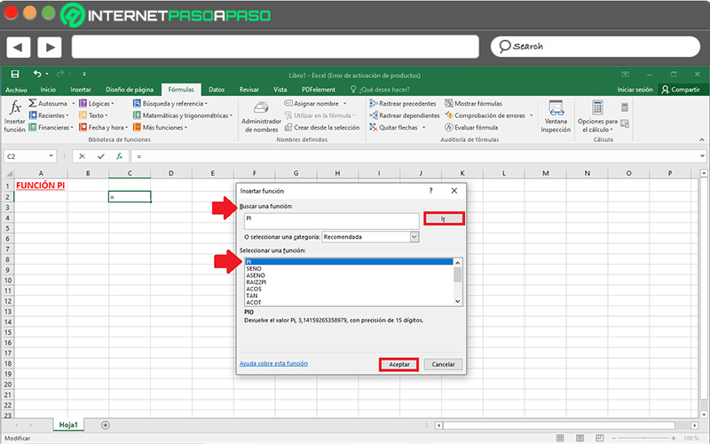 Pasos para usar la función PI y utilizar este número en tus hojas de cálculo de Microsoft Excel