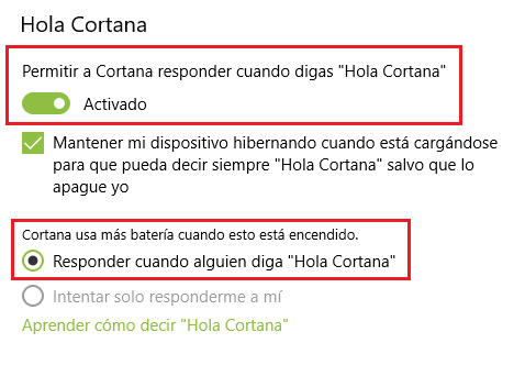 Permitir Cortana en Windows 10