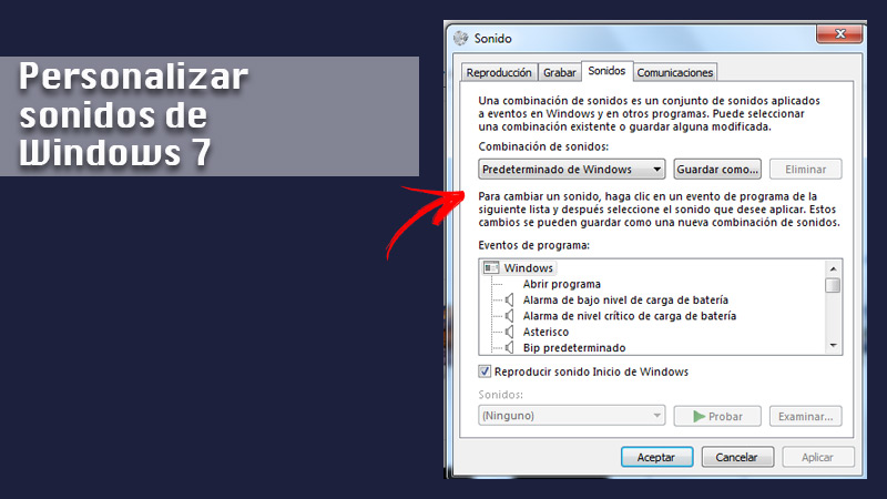 Personalizar sonidos de Windows 7