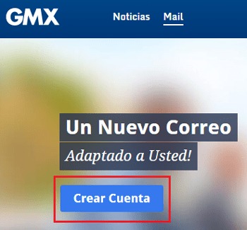Primer paso para crear cuenta correo GMX Mail