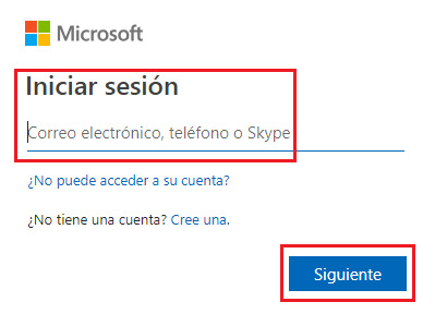 Primer paso para iniciar sesion Microsoft Office