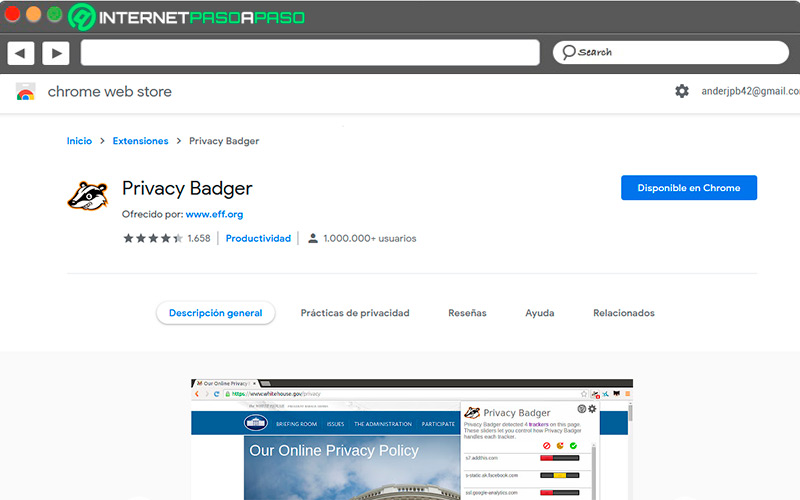 Privacy Badger es una extension para navegadores