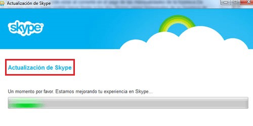 Proceso actualizacion de Skype