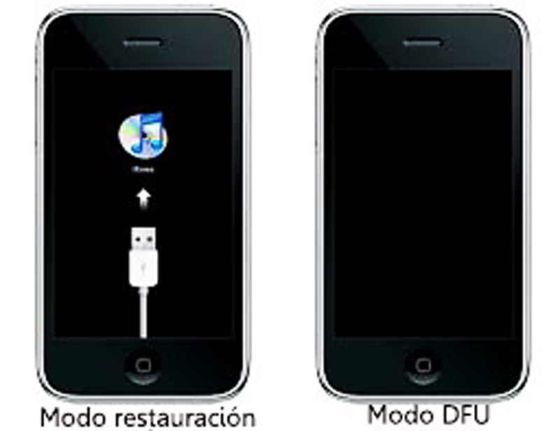 Que diferencias hay entre el modo DFU y modo restauración en un teléfono iPhone