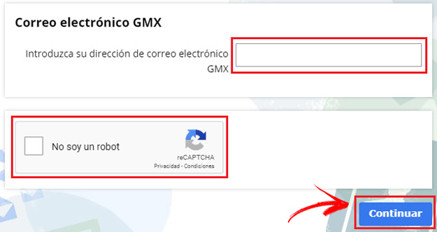 Recuperar password email GMX