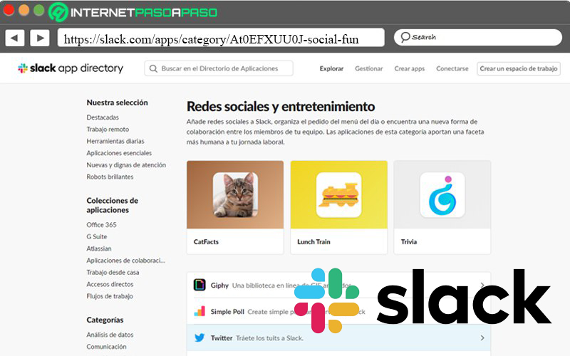 Redes sociales y entretenimiento Slack