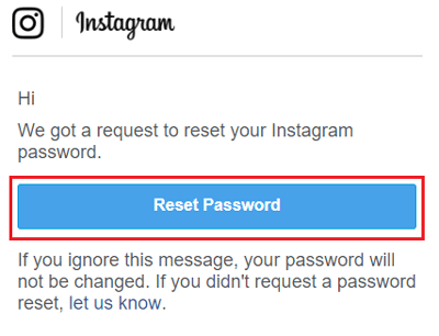 Reset Password de Instagram 