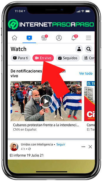 Facebook Watch section on Android