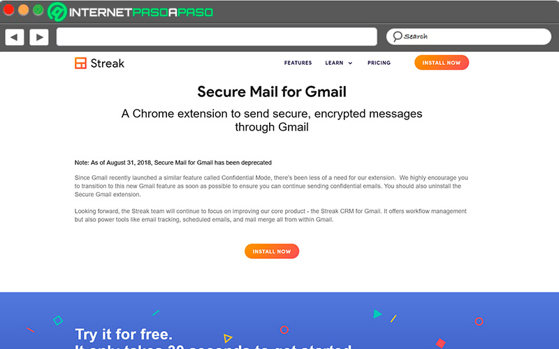 Chrome's Secure Mail for Gmail extension