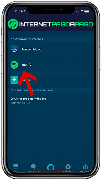 Seleccionar Spotify para reproducir musica en Alexa