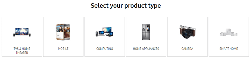 Seleccionar el tipo de hardware para actualizar el firmware de Samsung