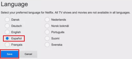 Seleccionar idioma en Netflix