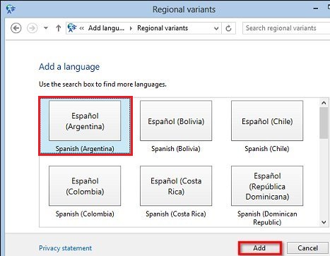 Select language by country