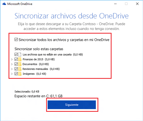 Sincronizar archivos en Microsoft OneDrive