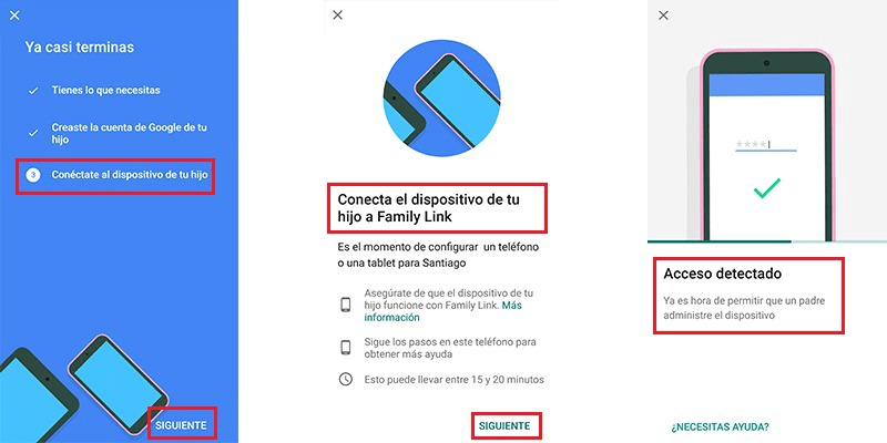 Sincronizar conectar dispositivo padre hijo Google Family Link