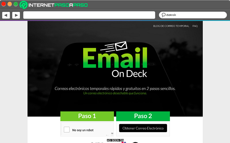 Sitio de acceso a Email on Deck