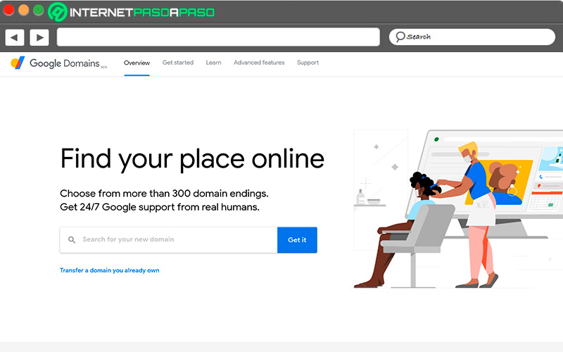 Sitio de acceso a Google Domains