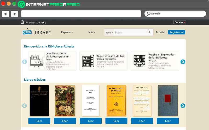 Sitio de acceso a OpenLibrary