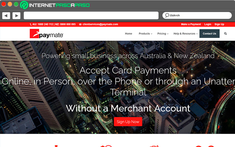 Sitio de acceso a Paymate