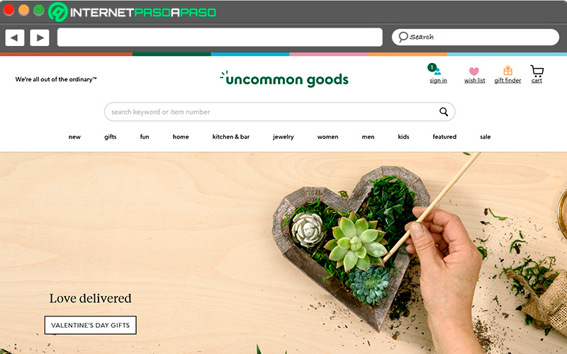Sitio de acceso a Uncommon Goods
