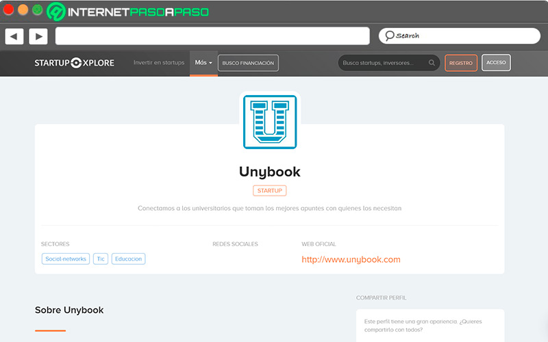 Sitio de acceso a Unybook