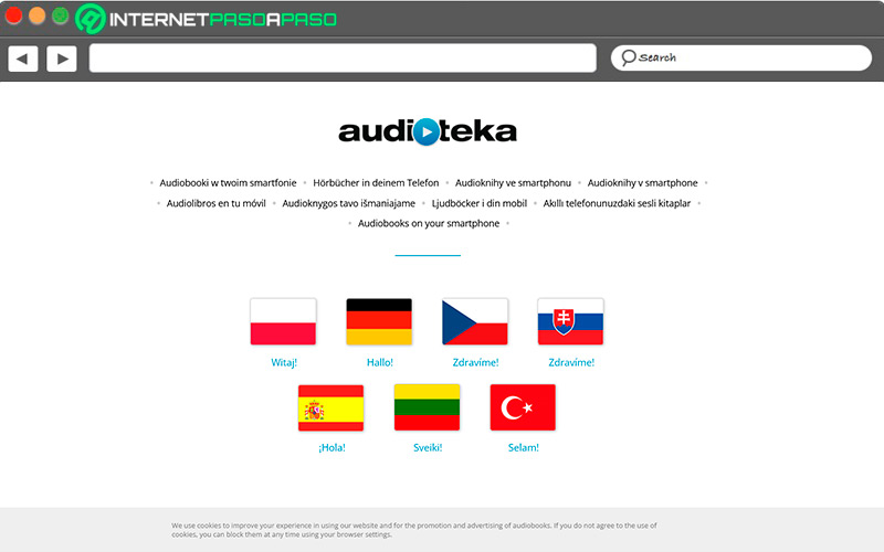Sitio de acceso a audioteka com