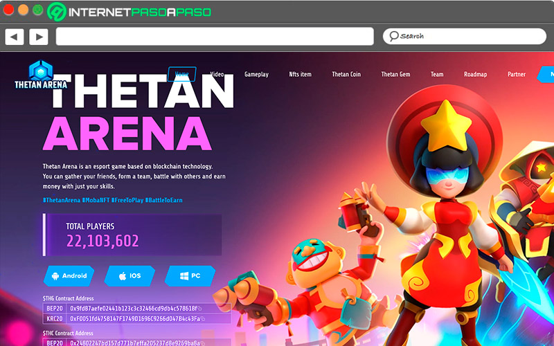 Web de Thetan Arena