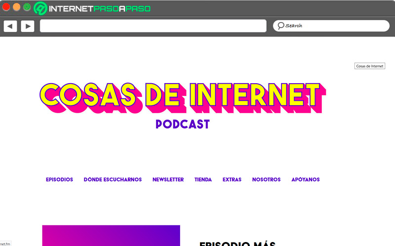 Sitio de acceso al podcast Cosas de internet