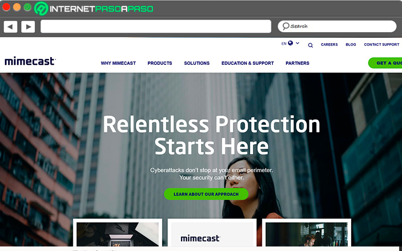 Sitio de accesso de Mimecast