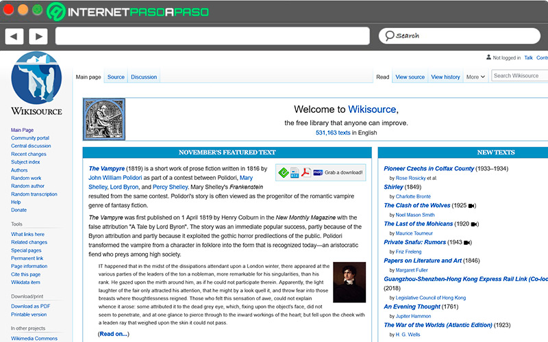 Sitio de acesso a WikiSource