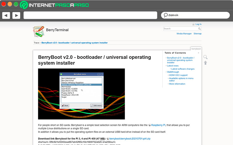 Sitio de descarga de Berryboot