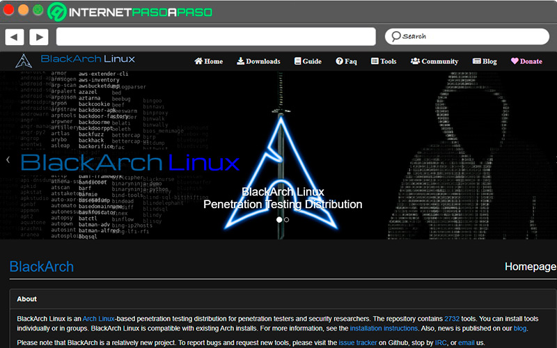 Sitio de descarga de BlackArch para Linux