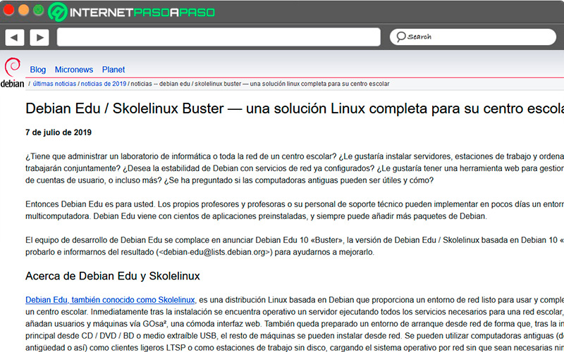 Sitio de descarga de DebianEdu Skolelinux
