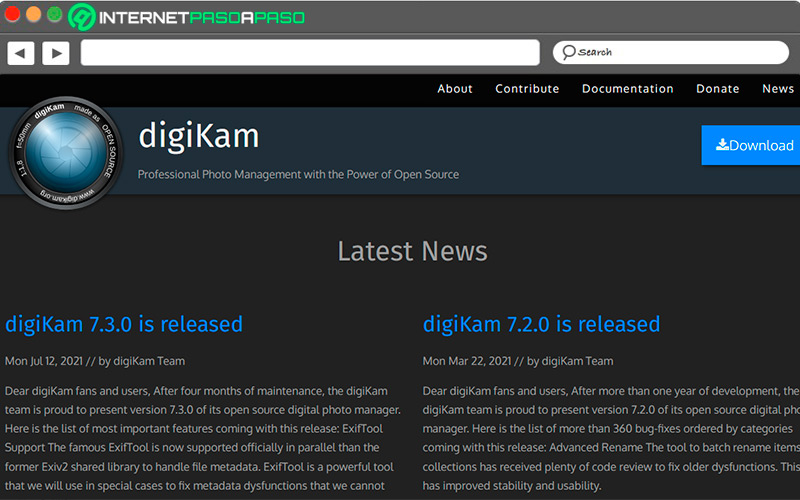 Sitio de descarga de DigiKam