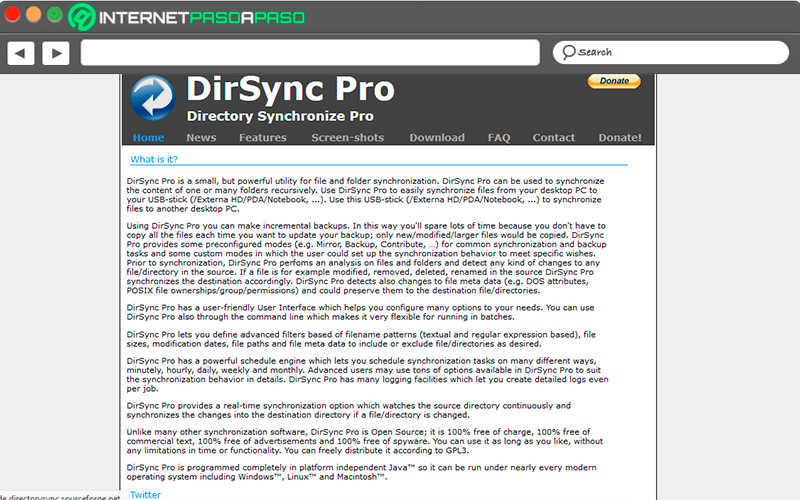 Sitio de descarga de DirSyncPro