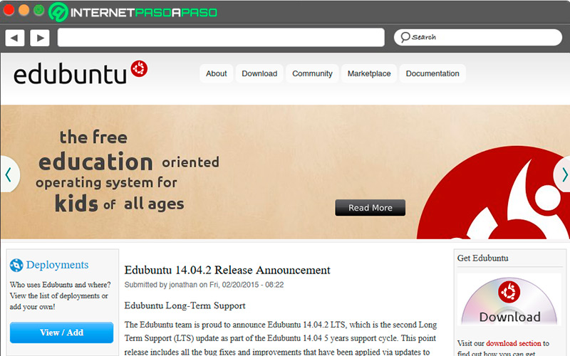 Sitio de descarga de Edubuntu en Linux