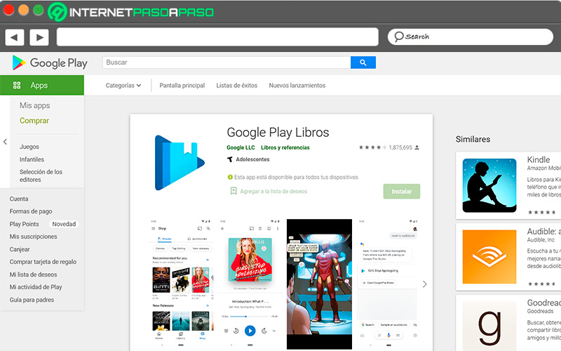 Sitio de descarga de Google Play Libros