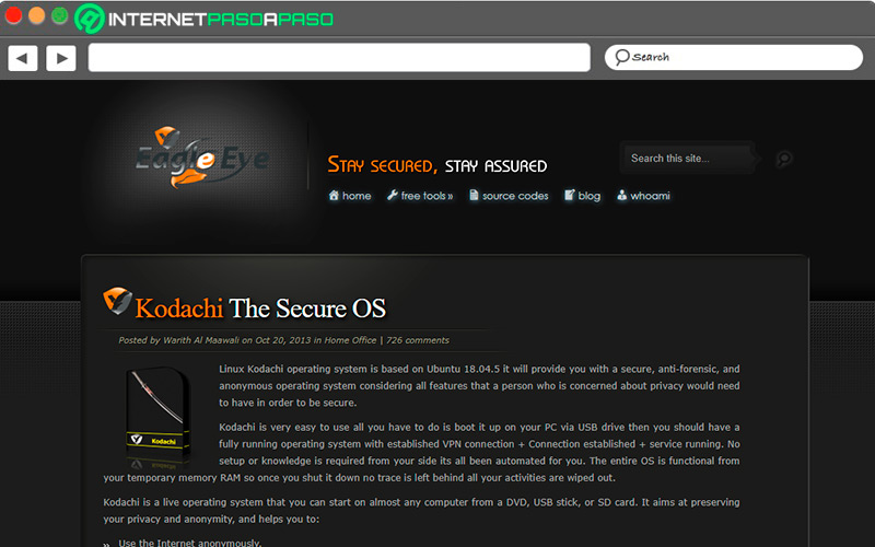 Sitio de descarga de Linux Kodachi
